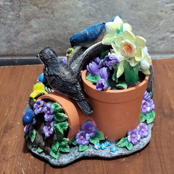 Bradford Exchange Touch Activated Songbirds Sculpture Spring Arrival A O22 Natur - Picture 8 of 11